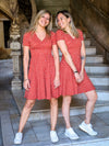 Robe Caroline - Fleurs blanches sur fond orange brûlé