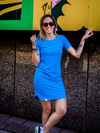 Robe Sophie 2.0, manches courtes - Bleu flash