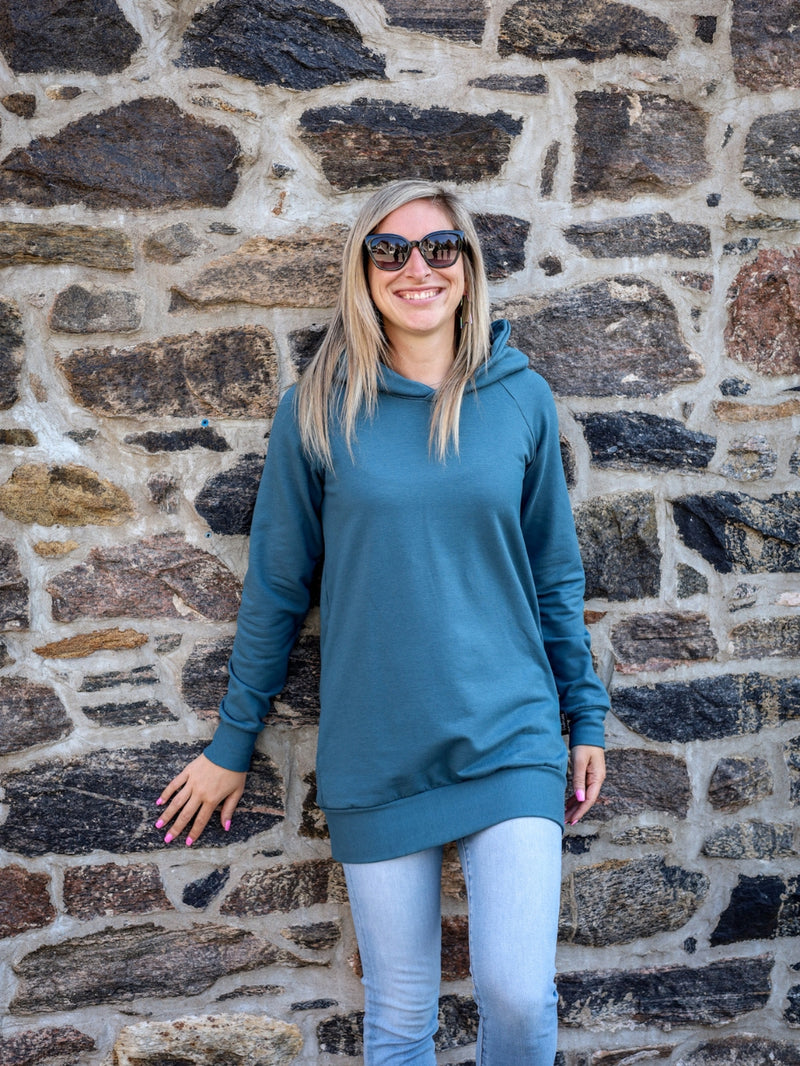 Tunique Vanessa, avec capuchon - Bleu astral