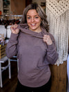 Chandail Kim manches longues et capuchon - Chocolat chaud