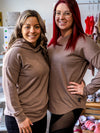Chandail Kim manches longues et capuchon - Chocolat chaud