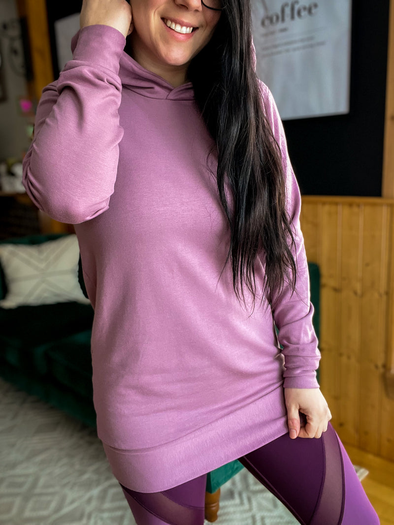 Tunique Vanessa, avec capuchon - Vieux mauve