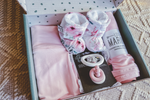 Boite-naissance 13 - Rose pâle & Fleurs
