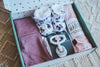 Boite-naissance 07 - Rose brown chiné & Bouquets de fleurs